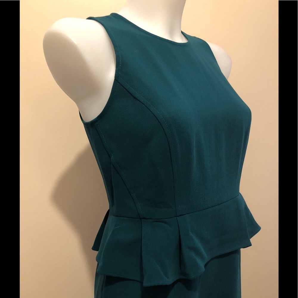 ANN TAYLOR LOFT PEPLUM HUNTER GREEN DRESS👗2P - Picture 7 of 14
